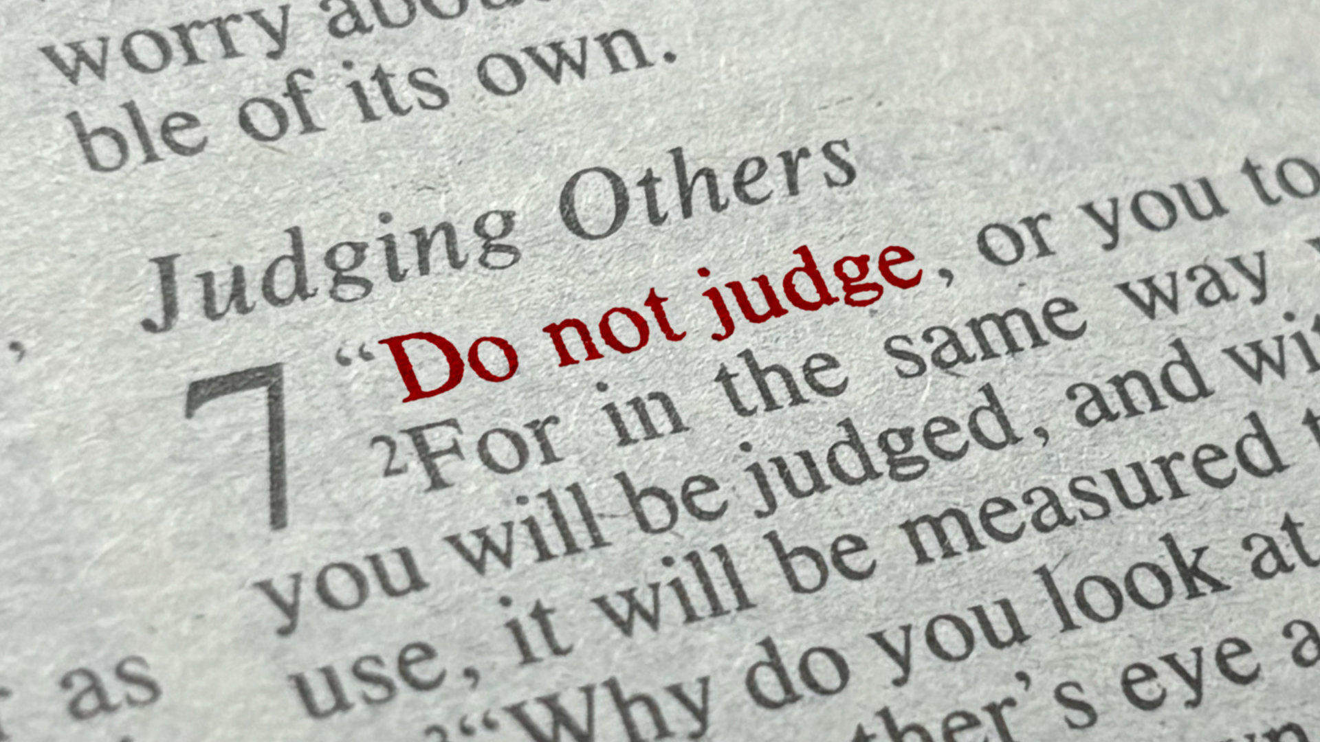 Do Not Judge - Joshua Harris